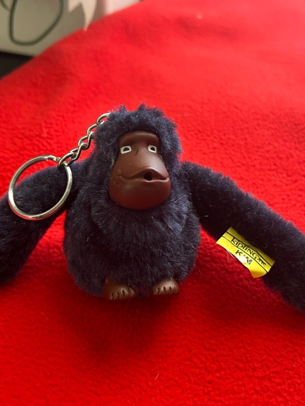 Kipling Black Plush Monkey Keychain Card Holder
